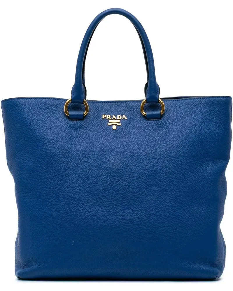 Prada Shopper Vitello Daino Tote blau Blau