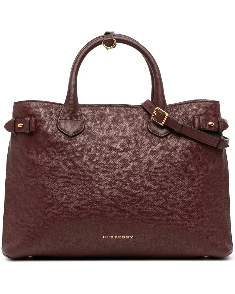 Burberry Hobo Bags Medium Leather and House Check Banner Satchel rot Rot