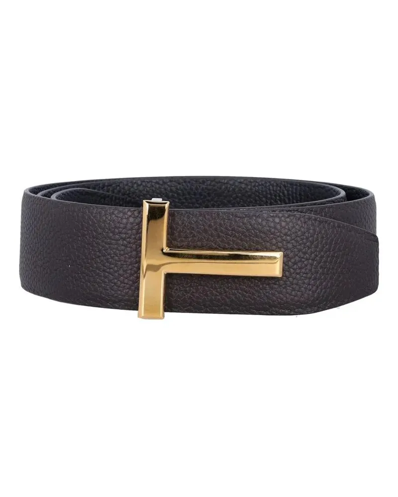 Tom Ford Gürtel Grain Leather Icon Belt schwarz Schwarz