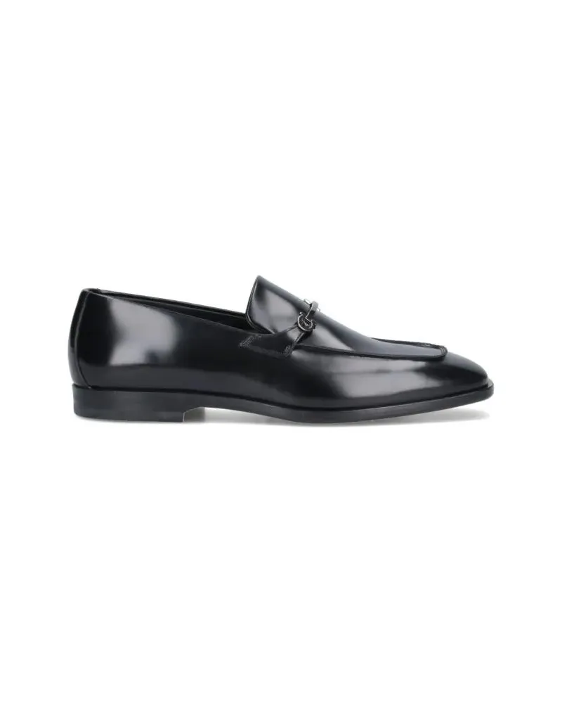 Ferragamo Loafer Gancini Loafers In Black Leather schwarz Schwarz