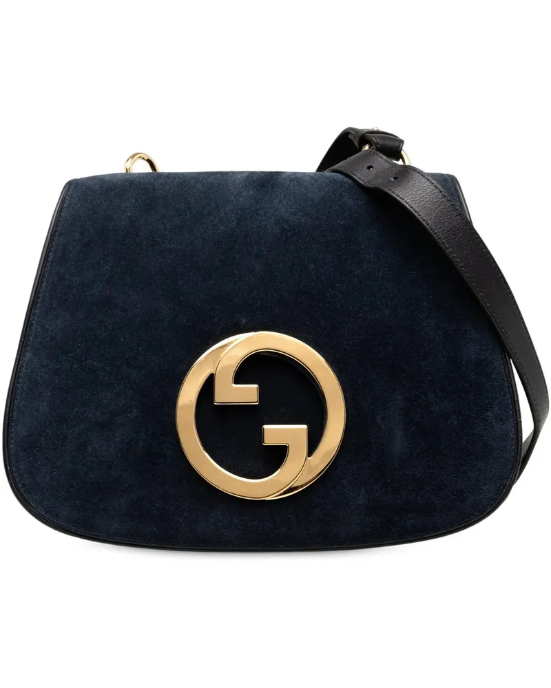 Gucci Hobo Bags Medium Suede Blondie Crossbody blau Blau