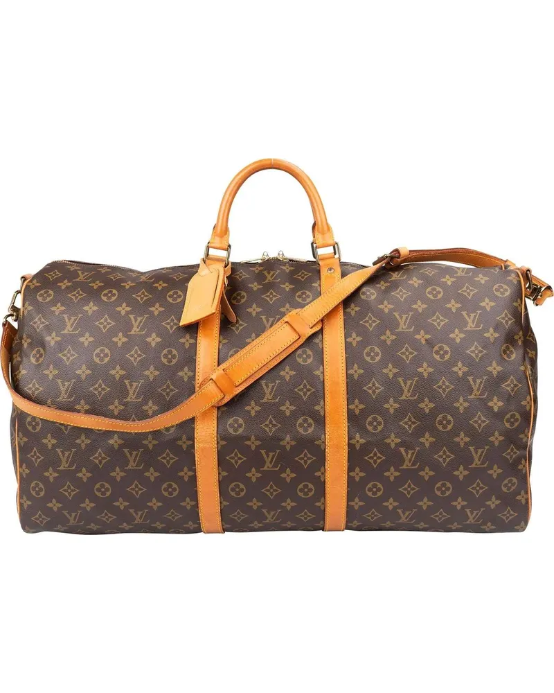Louis Vuitton Crossbody Bags  Canvas Monogram Keepall 60 Bandoulie braun Braun