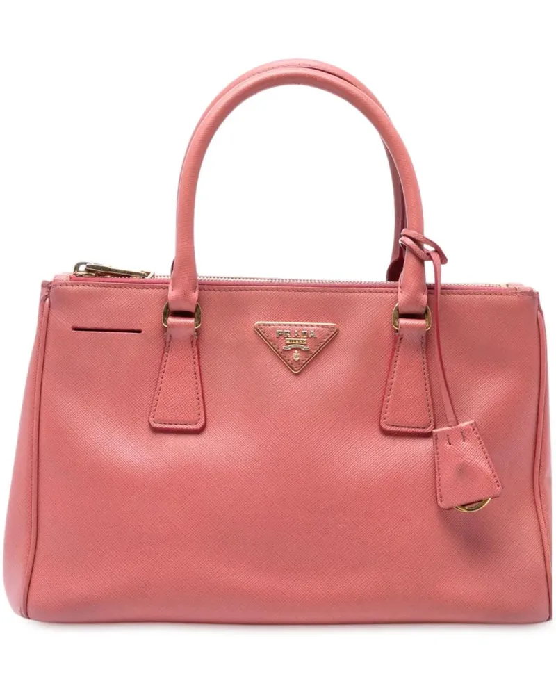 Prada Hobo Bags Small Saffiano Lux Galleria Double Zip Satchel rosa Gold