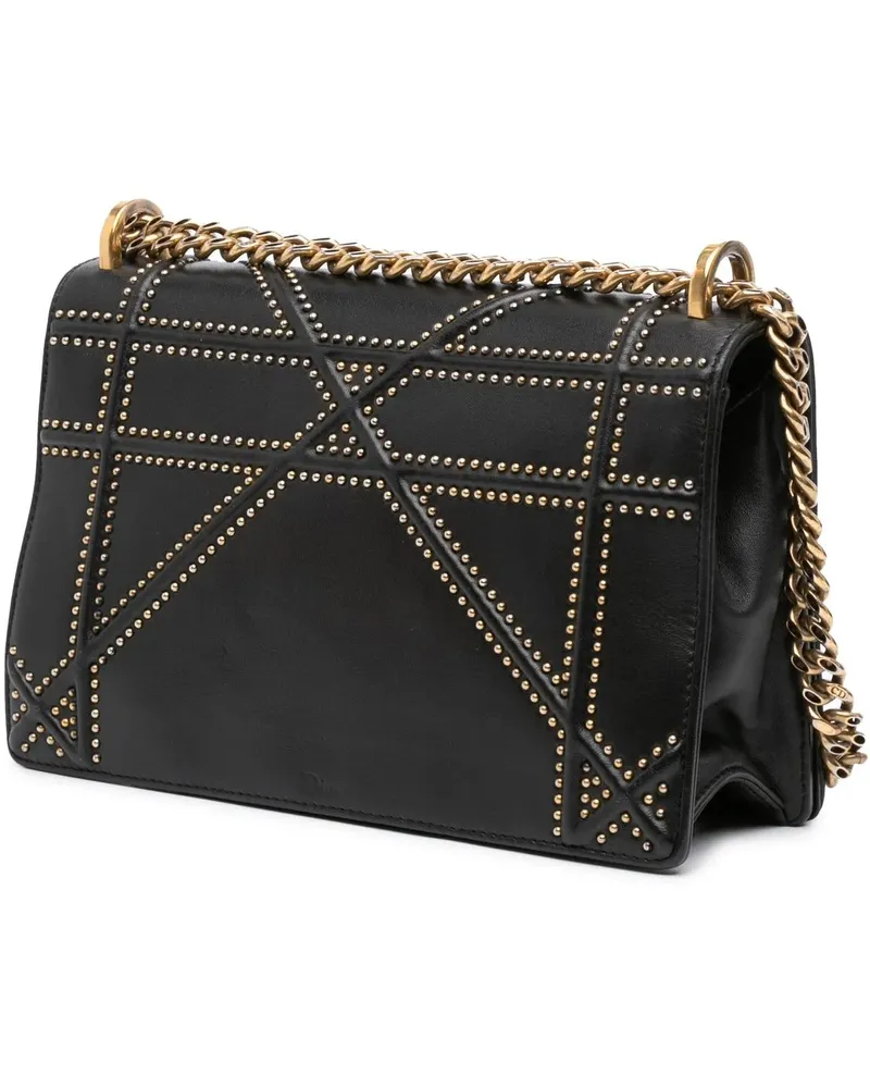 Dior Hobo Bags Medium Studded Lambskin Diorama Flap schwarz Schwarz