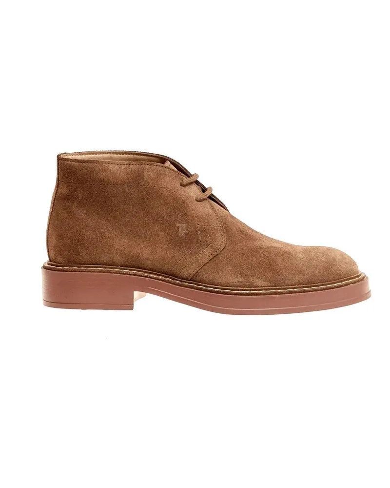 TOD'S Stiefel Walnut Suede Ankle Boot With Extralight Brick Sole braun Braun