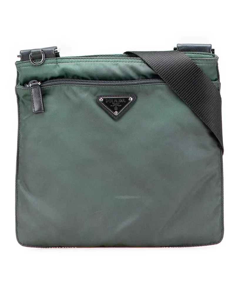 Prada Hobo Bags Tessuto Zip Top Crossbody grün Grün