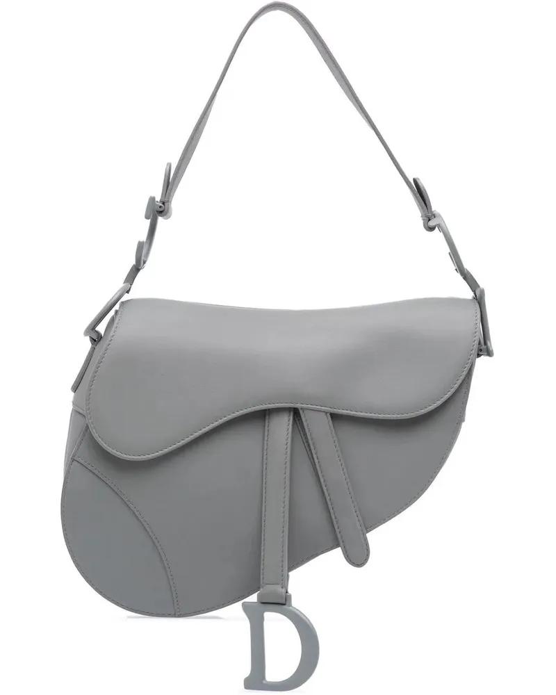 Dior Hobo Bags Ultra Matte Calfskin Saddle Bag grau Grau