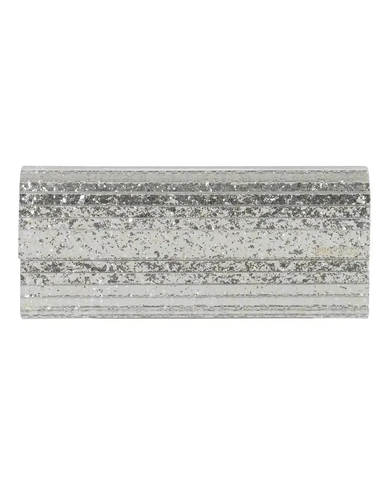 Jimmy Choo Clutches Champagne Silver Coarse Glitter Clutch silberfarben 