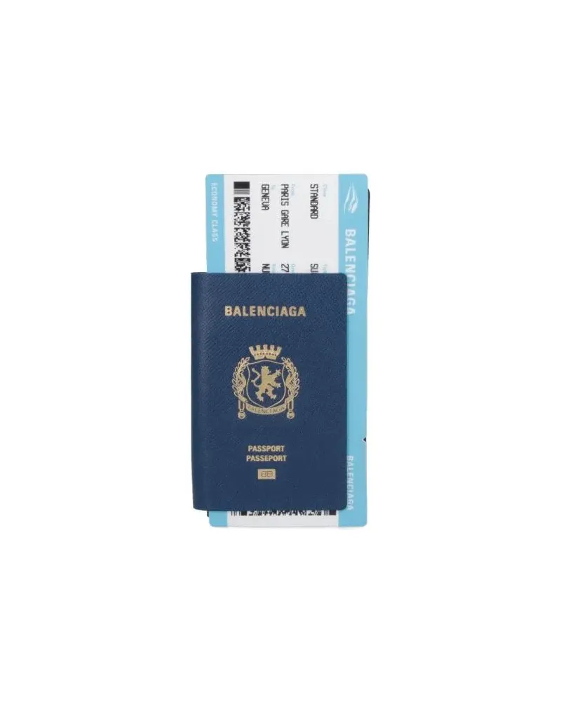 Balenciaga Portemonnaies Passport' Long Wallet – Blue blau Blau