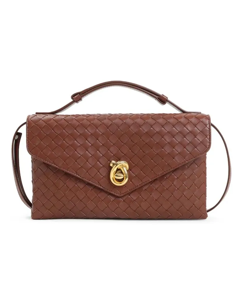 Bottega Veneta Hobo Bags Dark Red Intrecciato Lamb Leather Shoulder Bag braun Braun