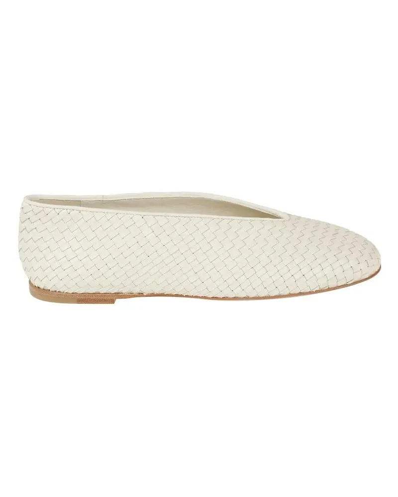 Bottega Veneta Woven Upper Flat Shoes With Rounded Toe beige Beige