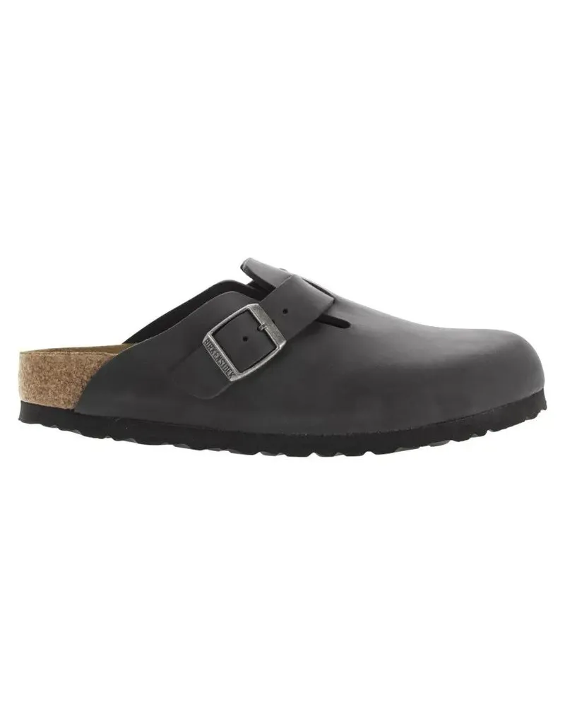 Birkenstock Loafer Boston - Oiled Leather Sabot schwarz Schwarz
