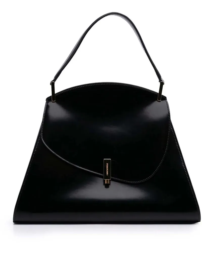 Ferragamo Crossbody Bags Medium Leather Prisma Top Handle Bag schwarz Schwarz