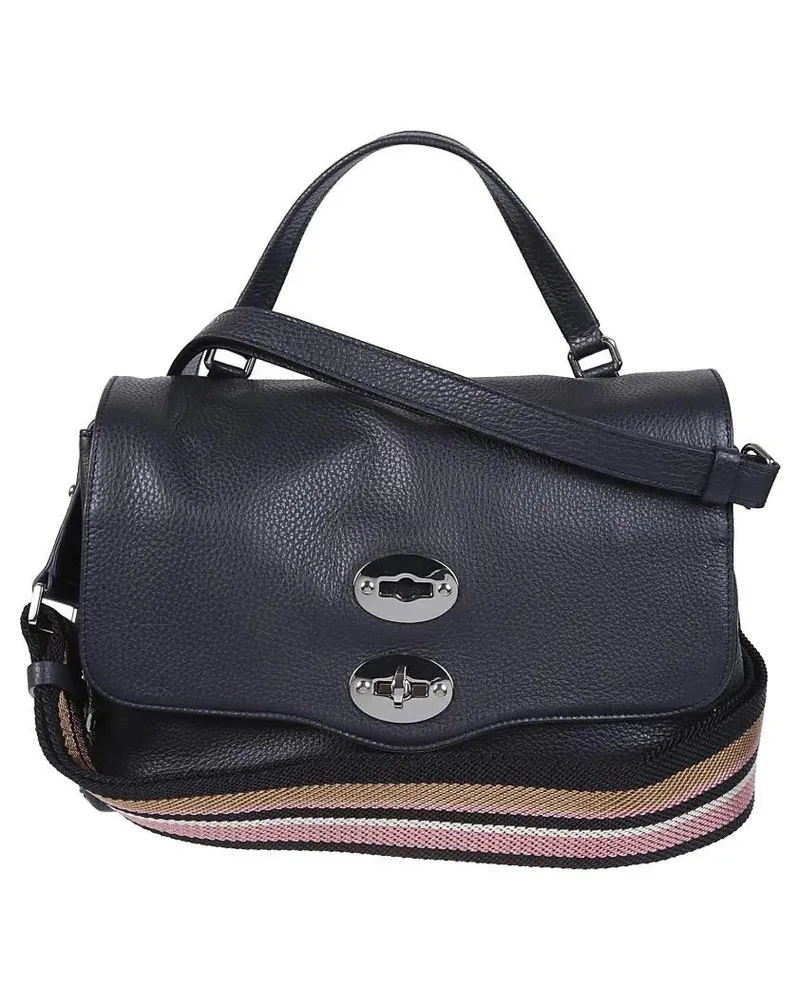 Zanellato Hobo Bags Structured Leather Shoulder Bag With Woven Strap D blau Blau