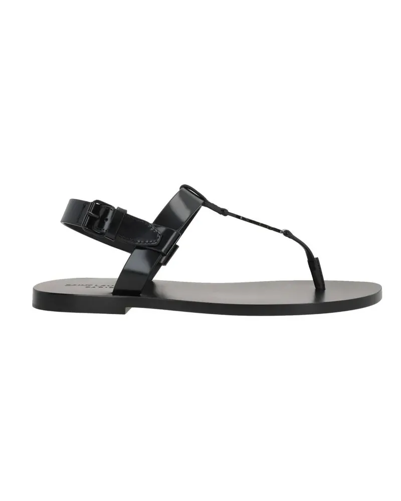 Saint Laurent Loafer Cassandre 05 Flat Sandals With Patent Finish schwarz Schwarz