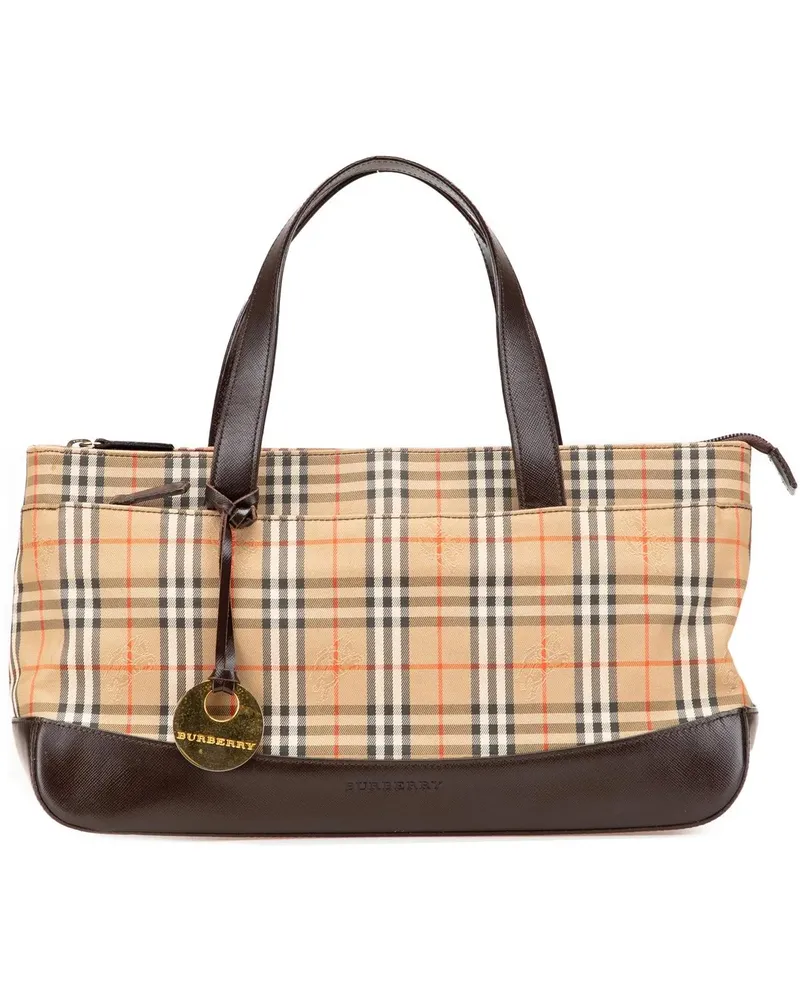 Burberry Crossbody Bags Haymarket Check Canvas Handbag braun Braun