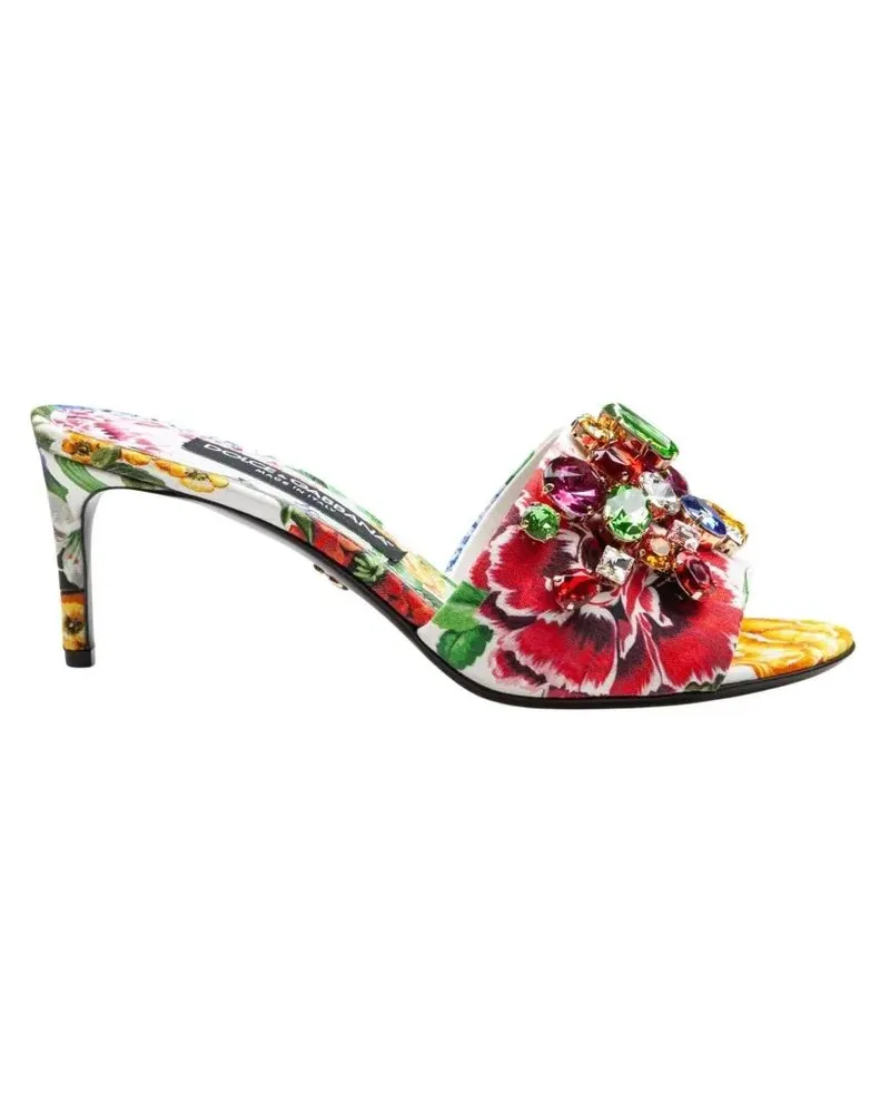 Dolce & Gabbana Sandalen Beige Floral Brocade Mules bunt Bunt