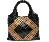 Crossbody Bags Brass Beaded Handbag schwarz
