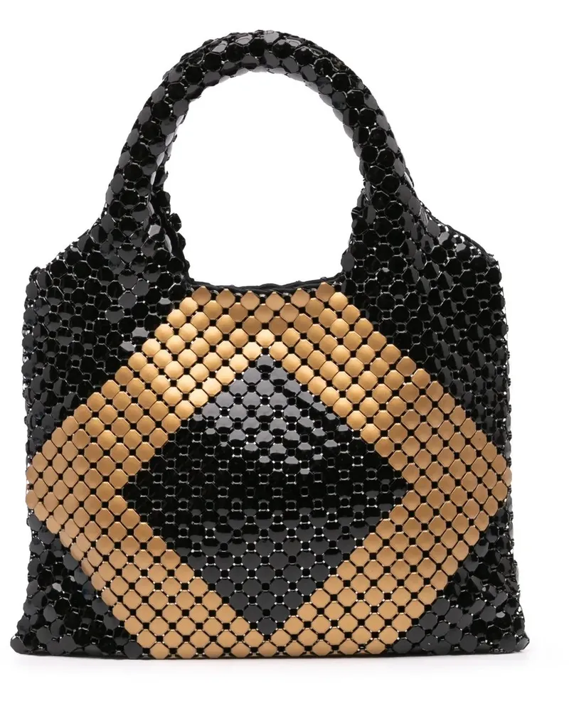 Bottega Veneta Crossbody Bags 2012-2024 Brass Beaded Handbag schwarz Schwarz