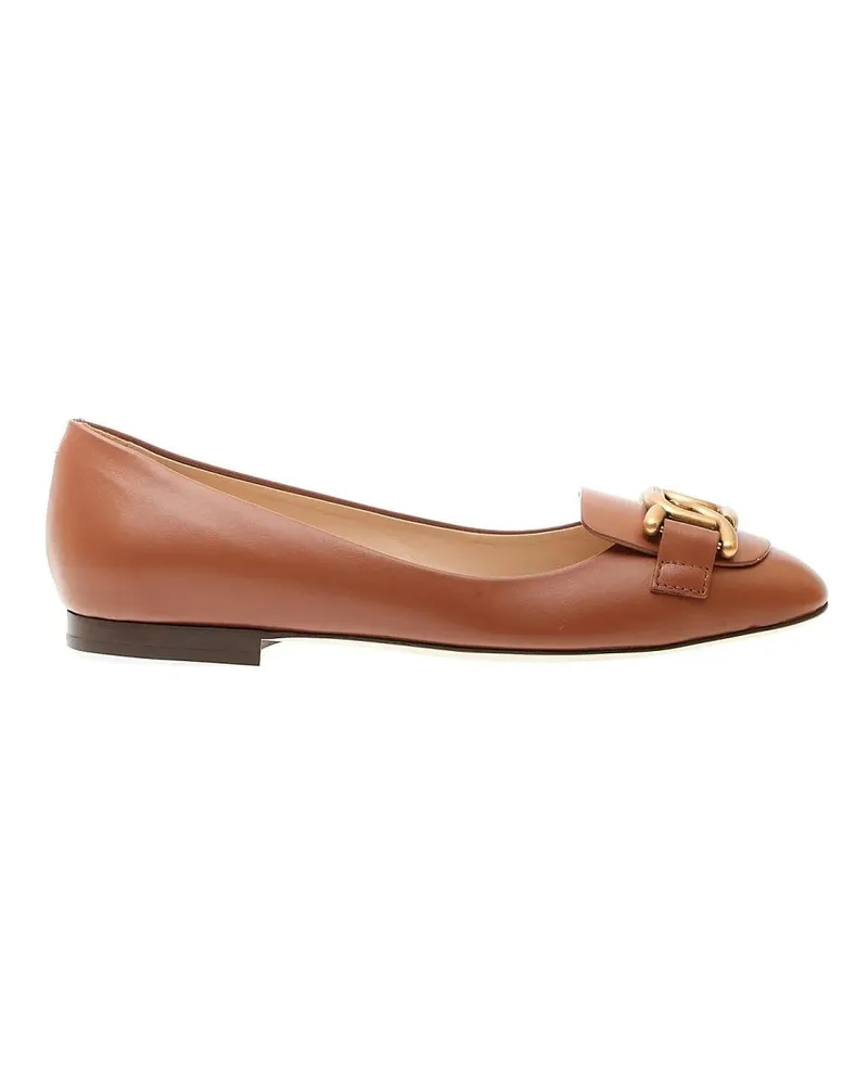 TOD'S Ballerina with gold leather buckle braun Braun