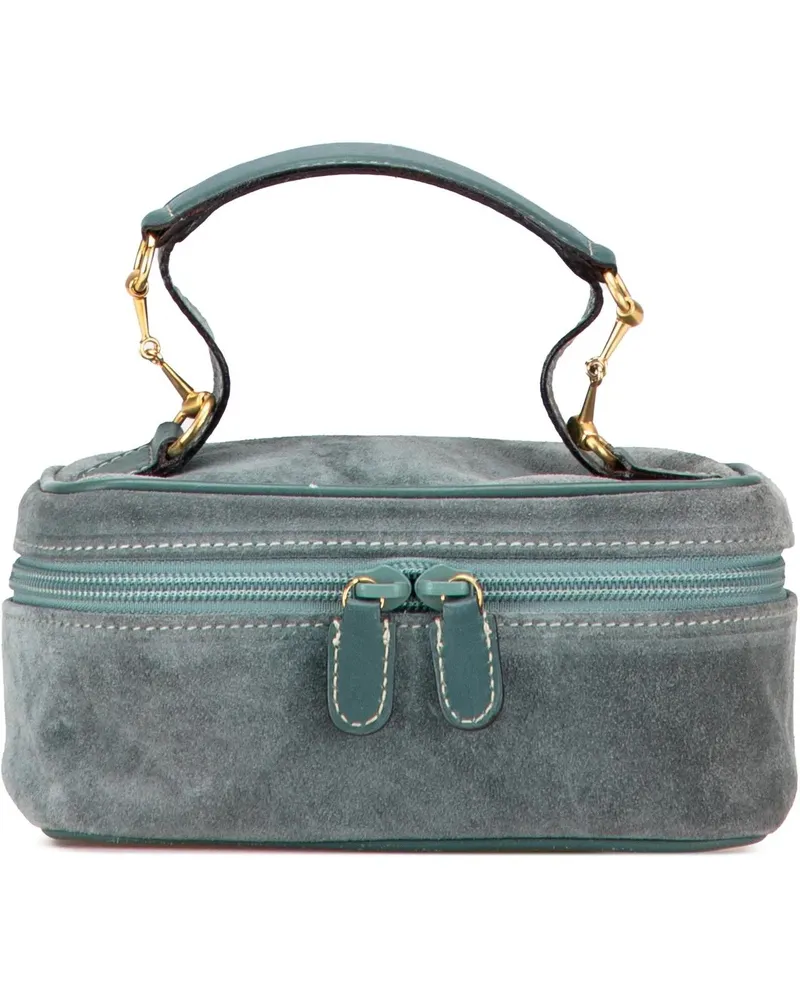 Gucci Kosmetiktaschen Suede Horsebit Vanity Bag blau Blau