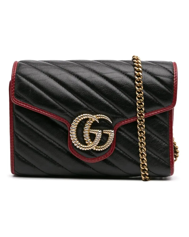 Gucci Hobo Bags 2016-2024 GG Marmont Matelasse Leather Torchon Wal schwarz Schwarz
