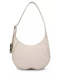 Burberry Shopper Small 'Chess' Ivory Leather Bag Beige