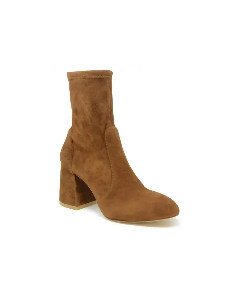 Stuart Weitzman Stiefel Coffee Suede Flareblock 85 Stretch Bootie braun Braun