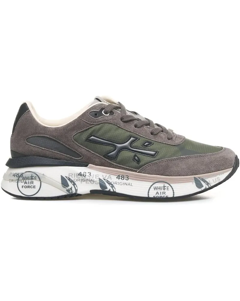 Premiata Low-Top Sneaker Neutrals Sneaker With Calf Leather Accents grau Grau