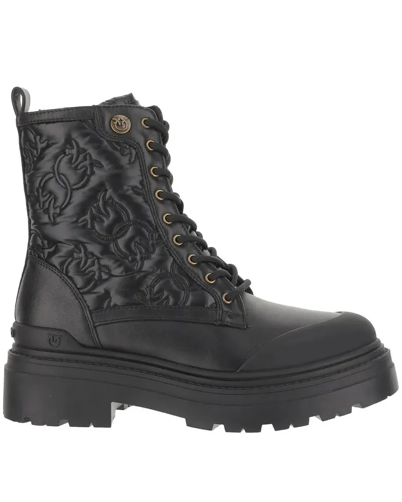 Pinko Stiefel Quilted Leather Ankle Boots schwarz Schwarz