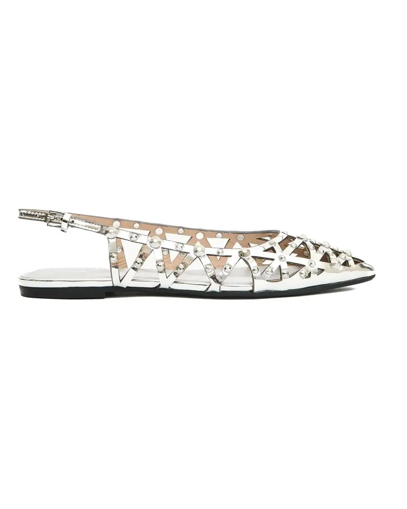 ash Silver Leather Slingbacks silberfarben Silber