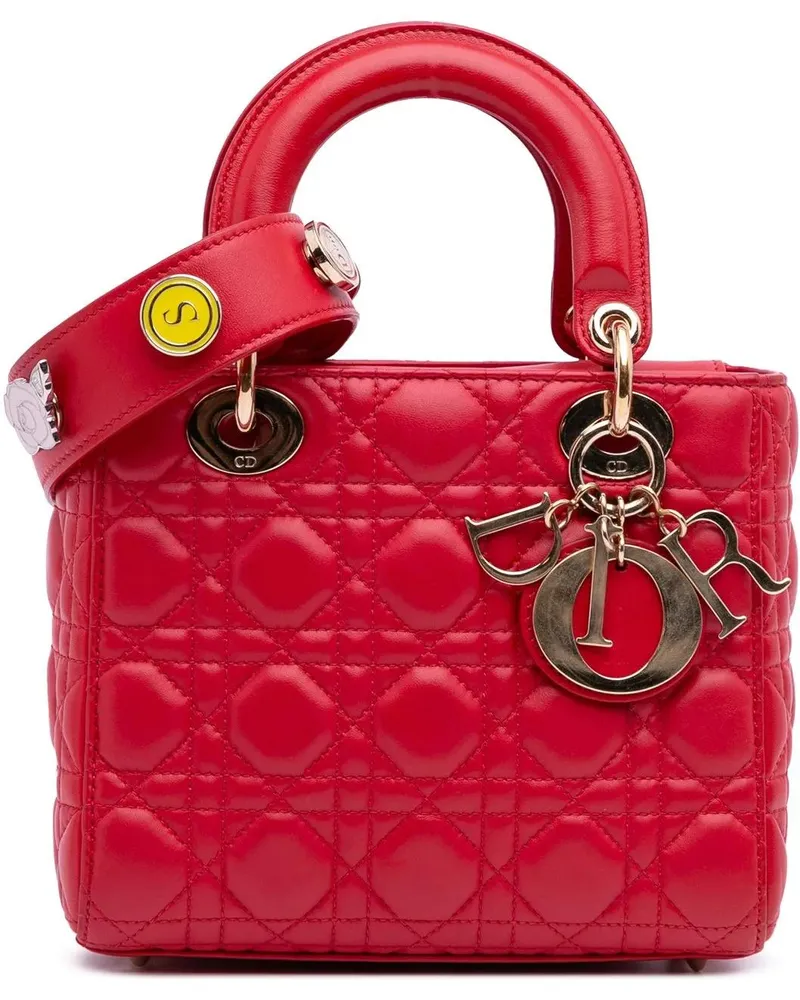 Dior Hobo Bags Small Lambskin Cannage My ABCDior Lady Dior rot Rot