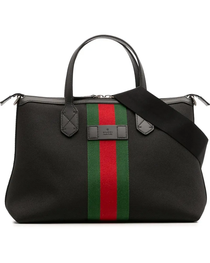 Gucci Hobo Bags Techno Canvas Web Satchel schwarz Schwarz