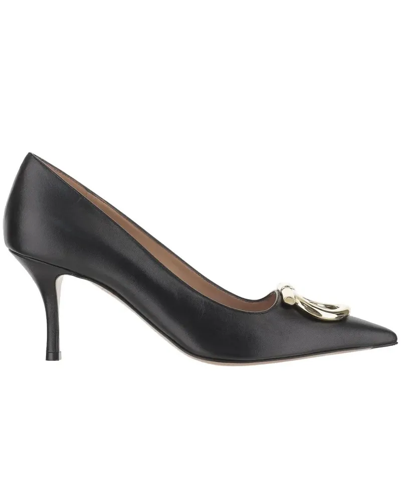 Ferragamo Hohe Schuhe Gancini Maxi Pumps schwarz Schwarz