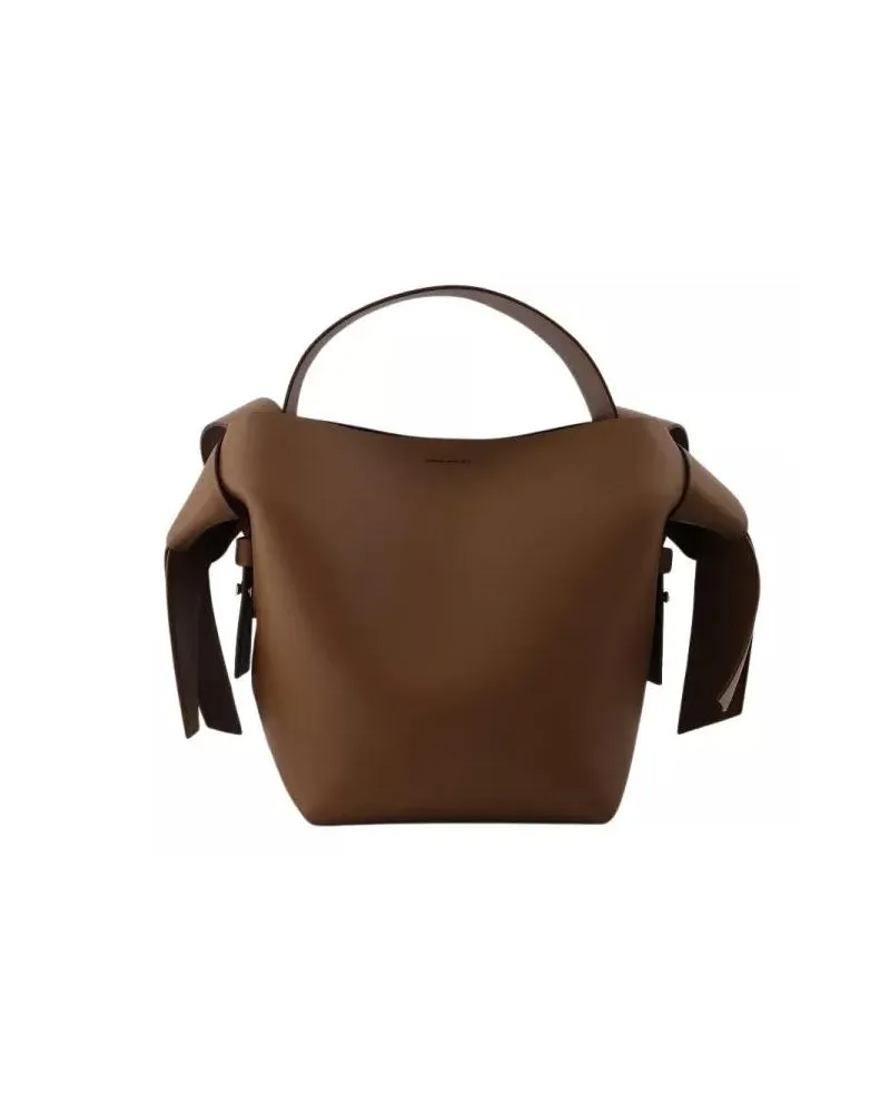 Acne Studios Shopper Musebi Mini Bag In Brown Leather Schwarz