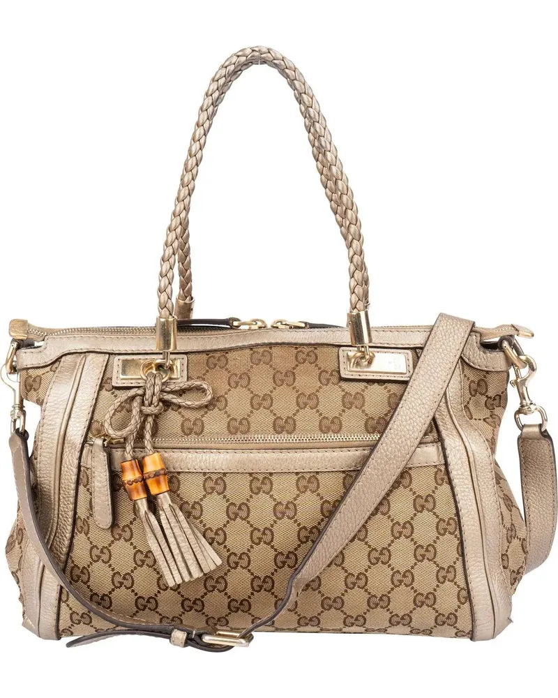 Gucci Crossbody Bags  GG Monogram Bamboo Handbag braun Braun
