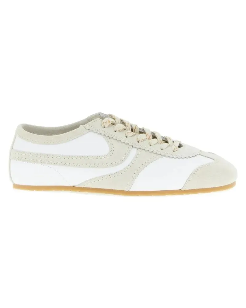 Dries van Noten Low-Top Sneaker Low-Profile Leather Sneakers With Contrasting Sued weiß Weiß