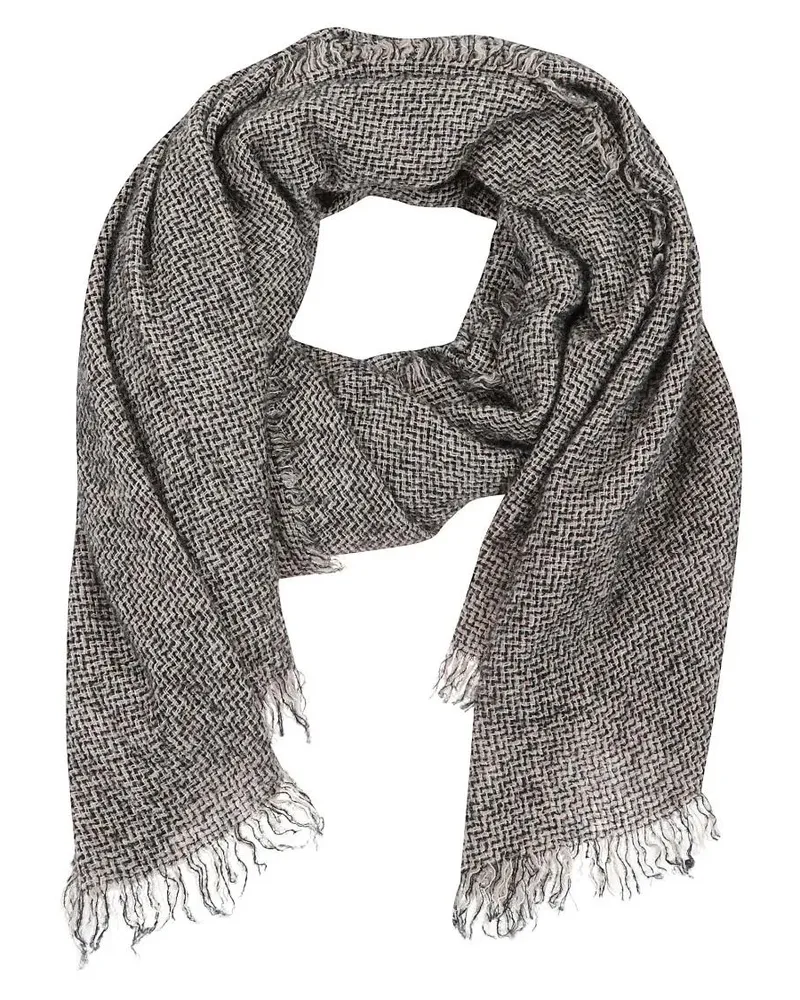 Faliero Sarti Tücher & Schals Textured Cashmere-Wool Scarf With Fringed Edges grau Grau