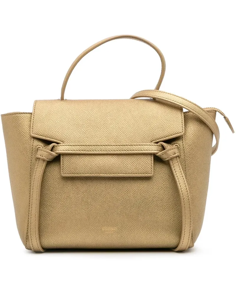 Celine Hobo Bags Nano Grained Calfskin Belt Bag goldfarben Gold
