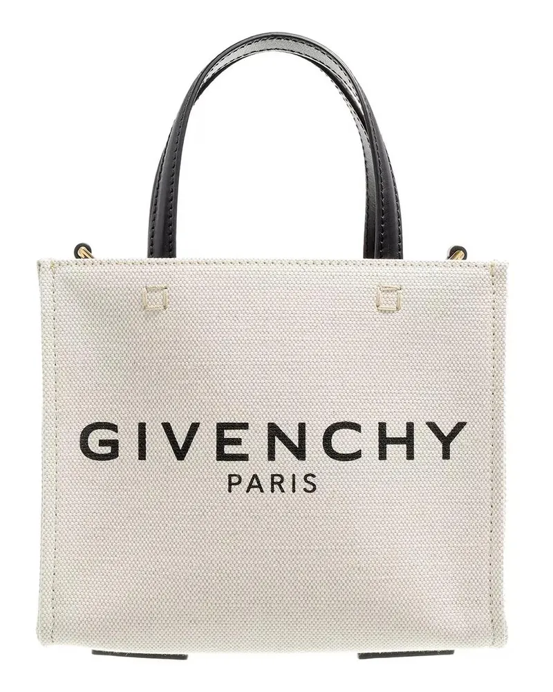 Givenchy Tote Mini G Tote Shopping Bag Canvas Beige