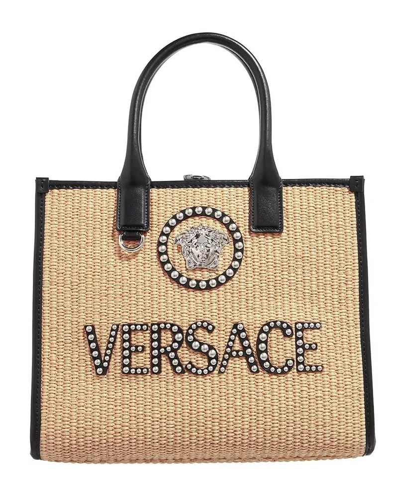 Versace Crossbody Bags La Medusa Small Shopper with Studs Beige