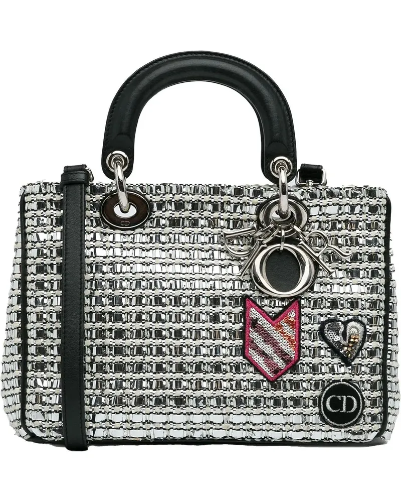 Dior Hobo Bags 2015 Small Tweed Patch Diorissimo Tote silberfarben 