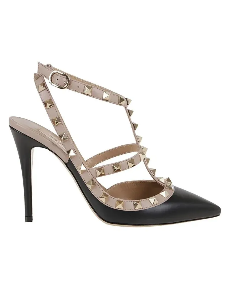 Valentino Garavani Hohe Schuhe Pointed-Toe Rockstud Pumps With Adjustable Ankle S schwarz Schwarz