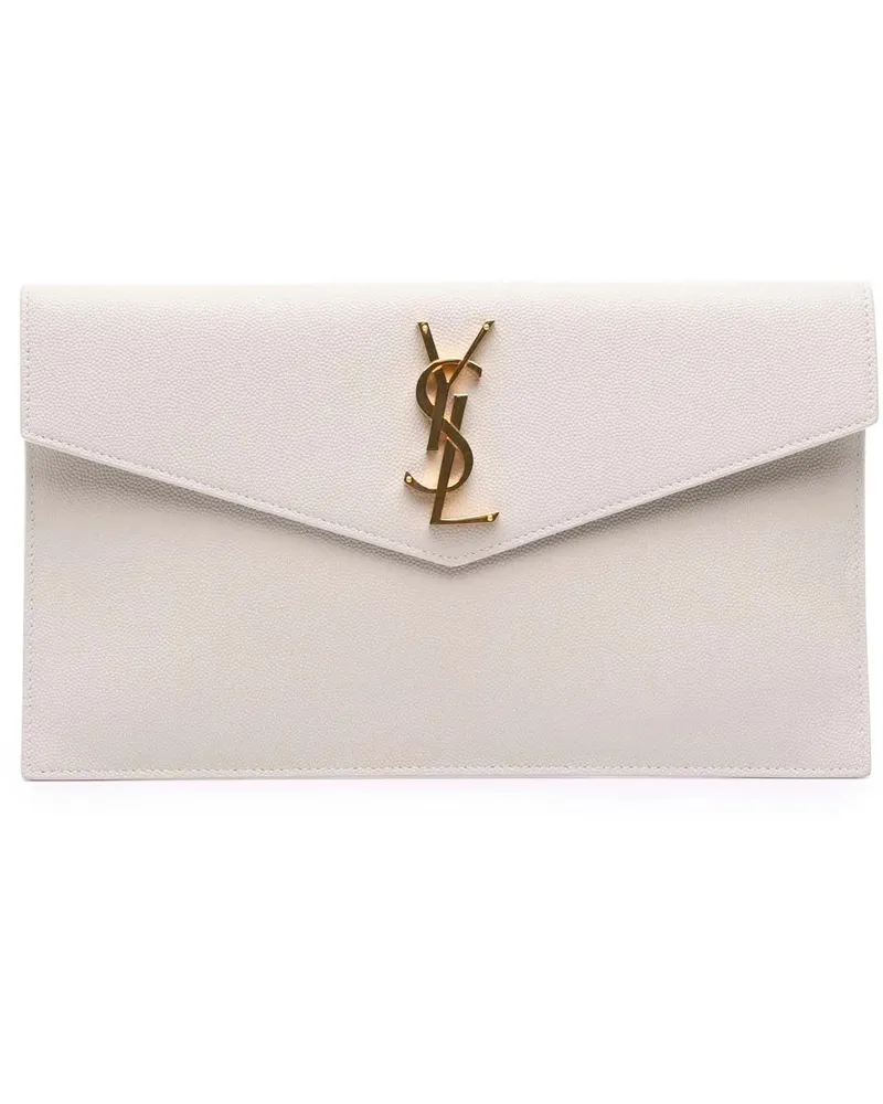 Saint Laurent Clutches Grain De Poudre Uptown Pouch weiß Weiß