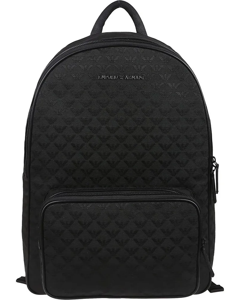 Emporio Armani Businesstaschen & Reisegepäck Eagle All Over Backpack Black schwarz Schwarz