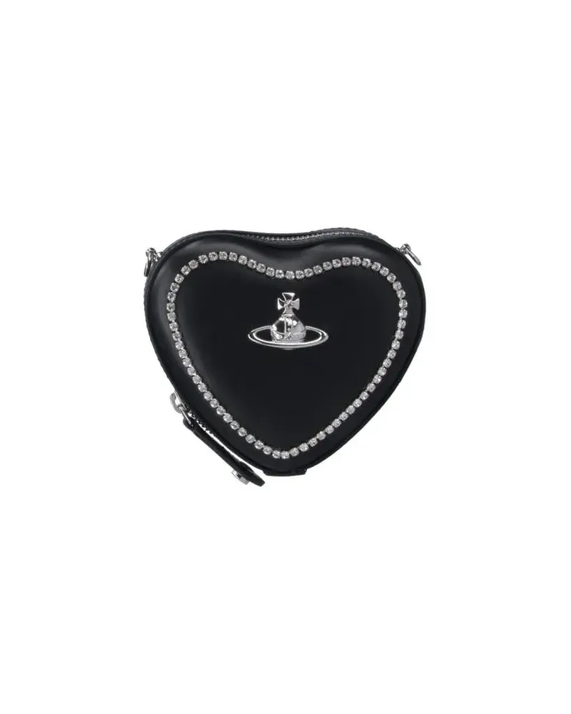 Vivienne Westwood Hobo Bags Heart Bag With Strass – Black schwarz Schwarz