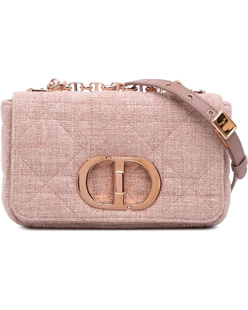 Dior Hobo Bags Small Tweed Macrocannage Caro Bag rosa Gold