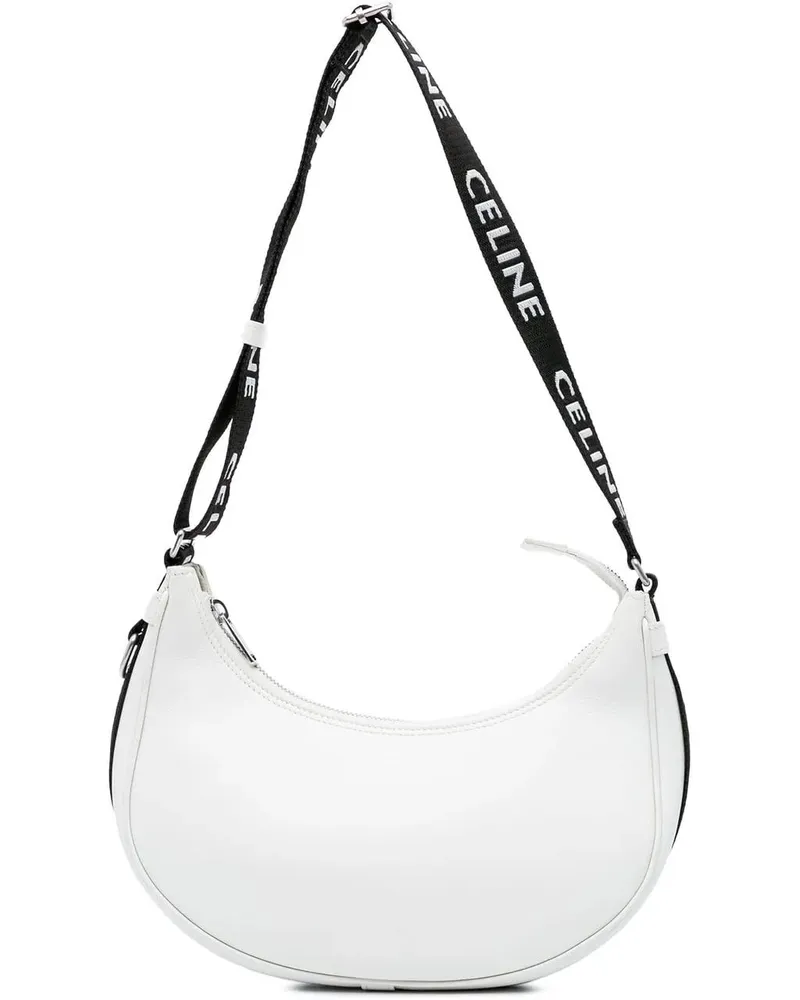 Celine Hobo Bags 2020-2024 Medium Smooth Calfskin Ava Shoulder Bag weiß Weiß
