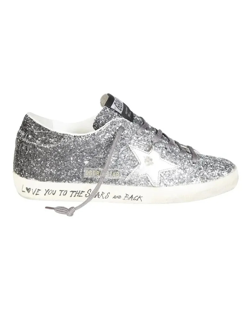 Golden Goose Low-Top Sneaker Superstar Classic With List Glitter Sneaker silberfarben 