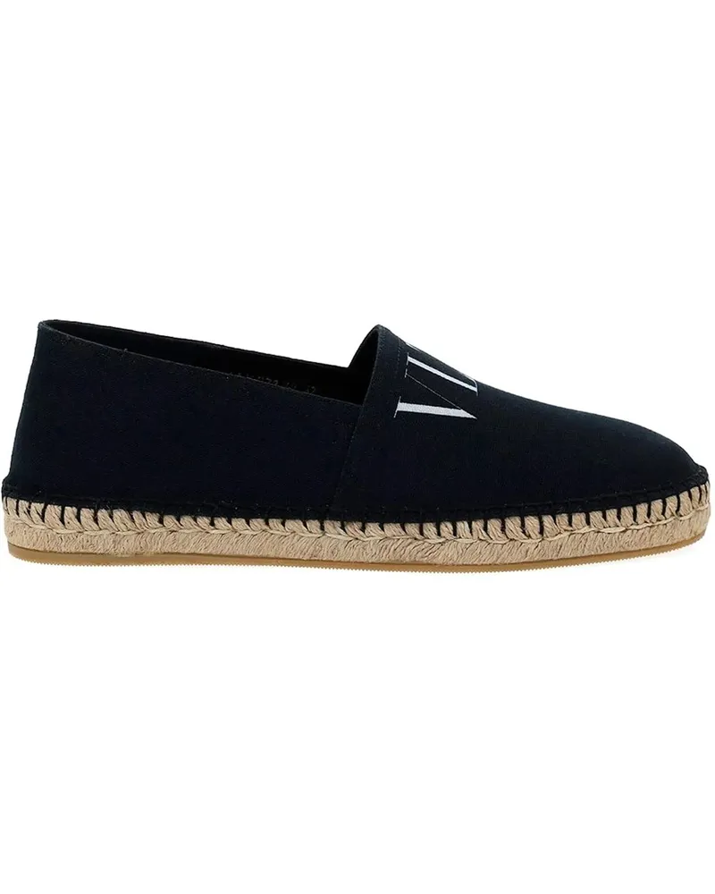 Valentino Garavani Slipper & Pantoletten  Canvas Logo Espadrillas schwarz Schwarz